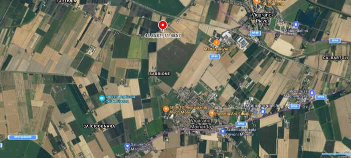 Mappa epicentro Vigarano Mainarda magnitudo 2.3